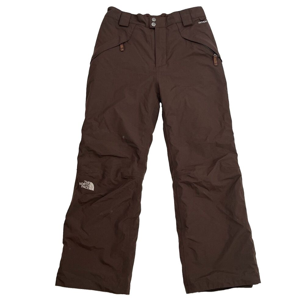 The North Face HyVent Snow Pants Youth Sz L Brown Waterproof Insulated Ski Pants